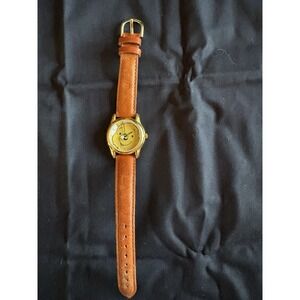 Vintage Disney Winnie the Pooh Water Resistant Watch Brown Leather Strap